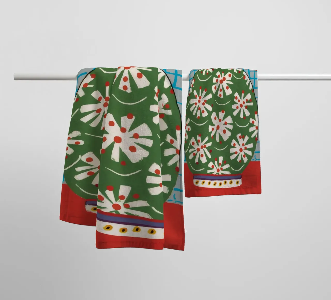 Verdant Patterned Blooms towel by Terra Tone