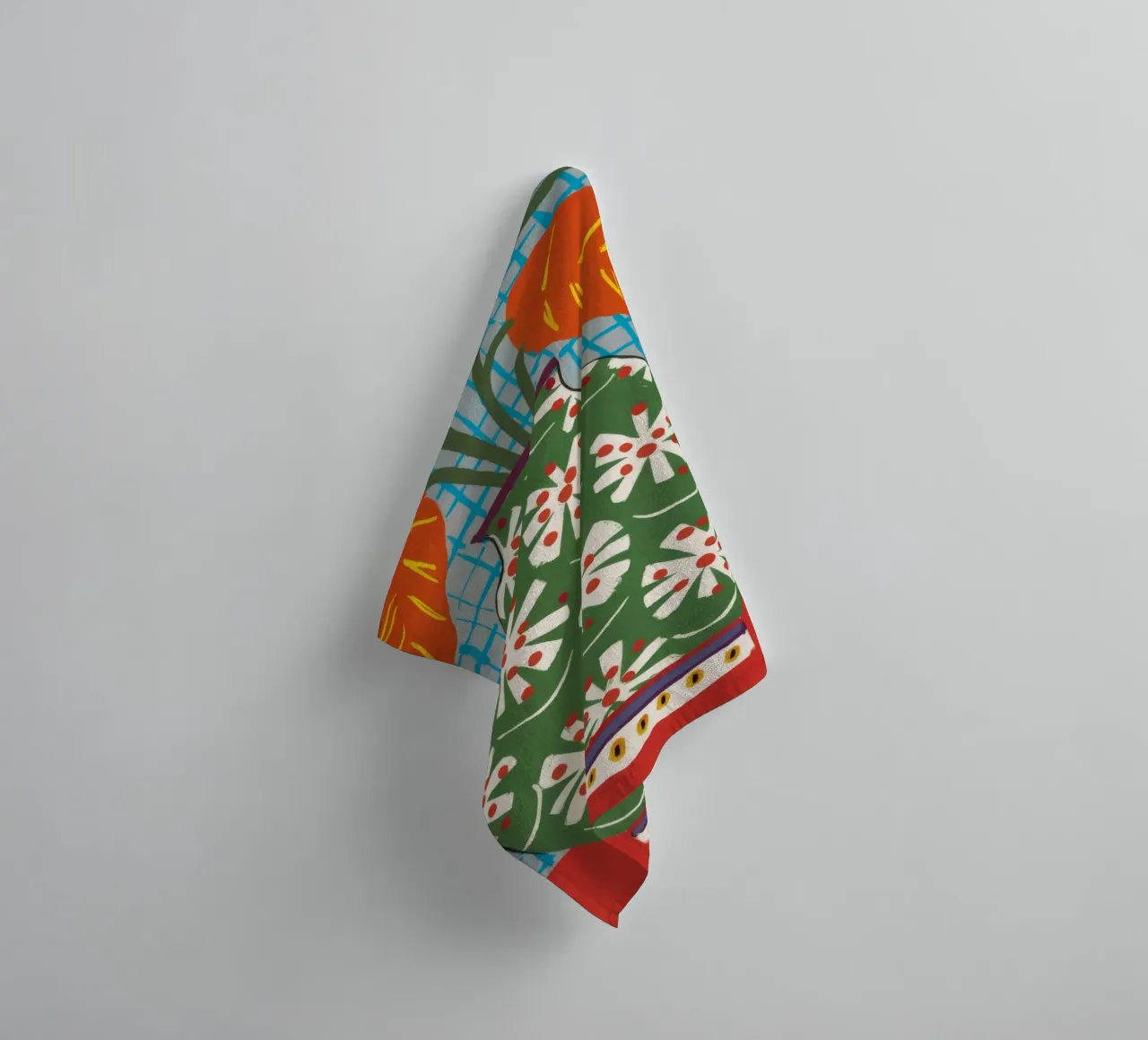 Verdant Patterned Blooms towel by Terra Tone