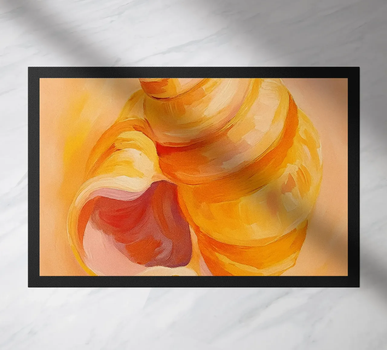 cronch shell abstract drawing ilustration doormat by danine