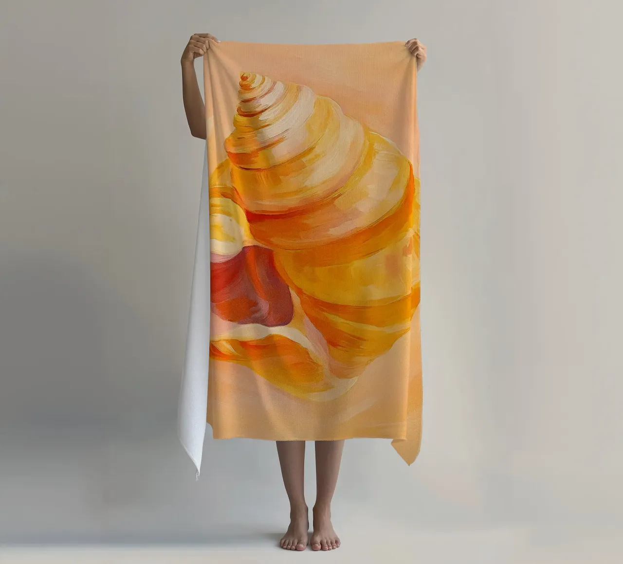 cronch shell abstract drawing ilustration beach towel by danine