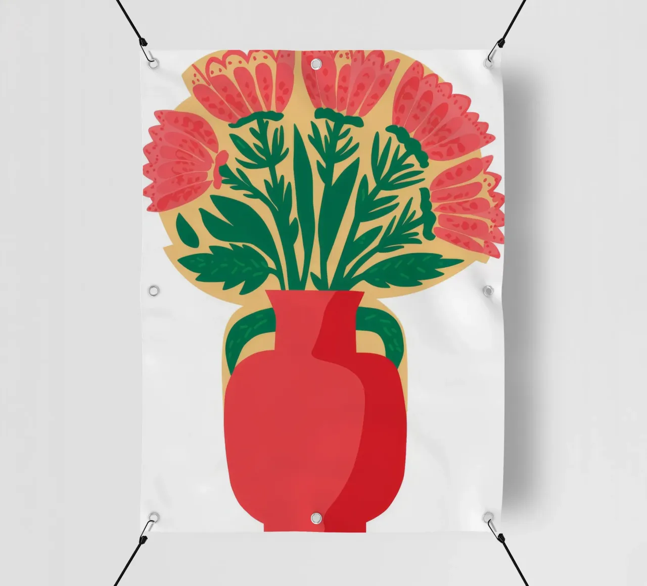 Karmozijnrode vaas Overvloed pvc-zeil van Terra Tone