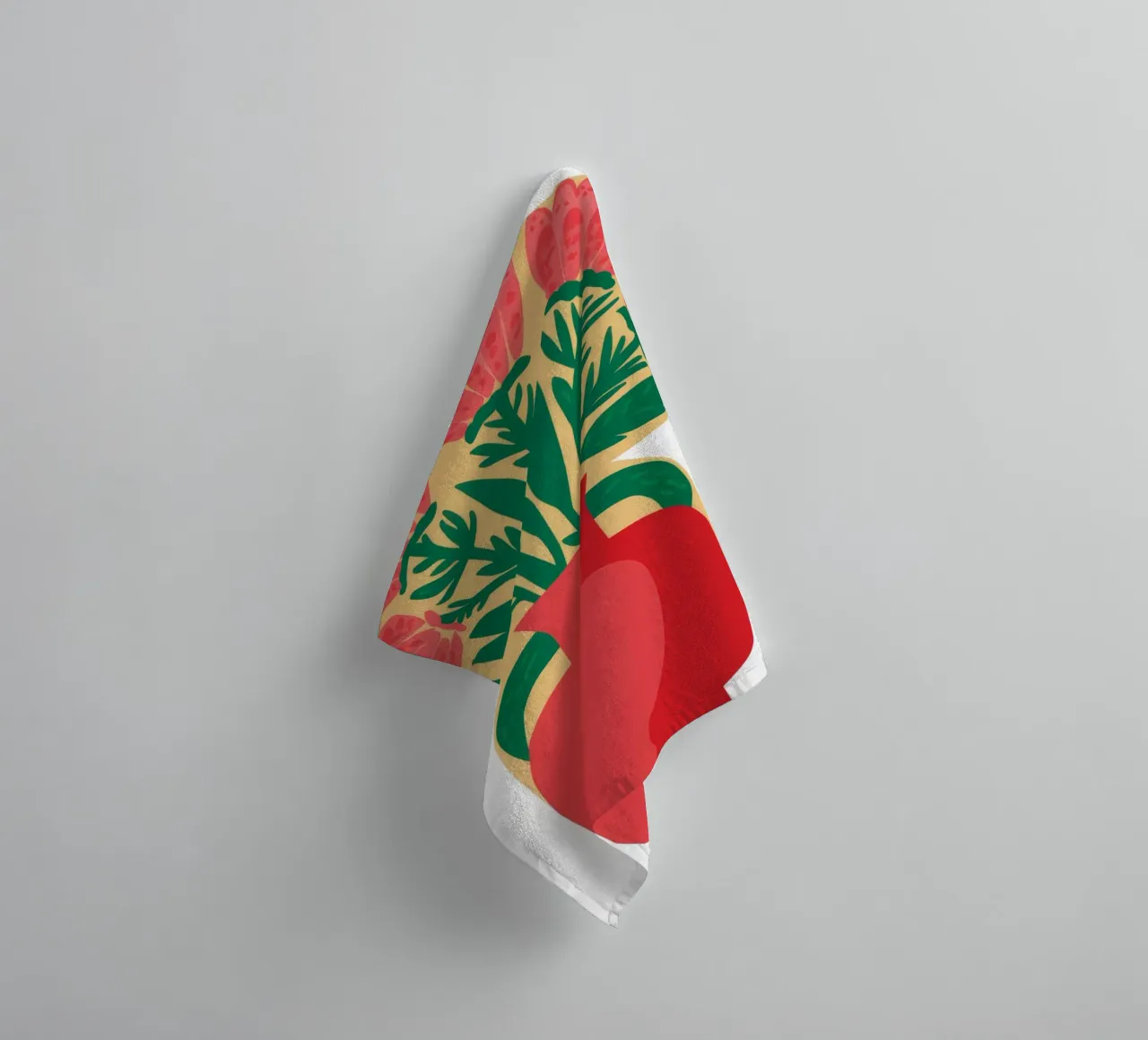 Karmozijnrode vaas Overvloed badhanddoek van Terra Tone