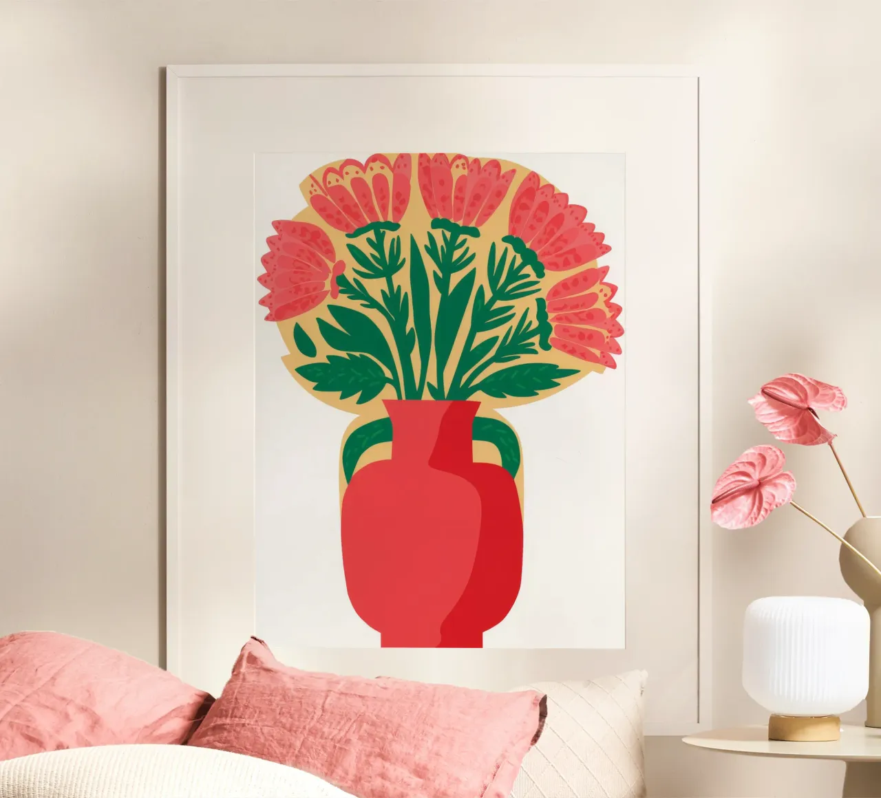 Karmozijnrode vaas Overvloed hahnemühle van Terra Tone