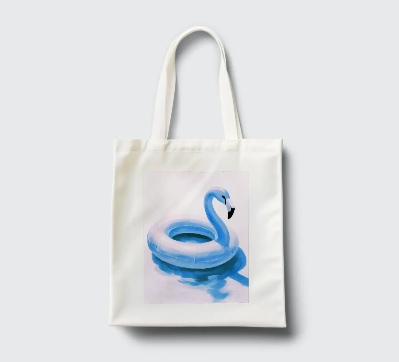 Flamingo Pool Float abstracte tekening ilustratie jute draagtas van danine
