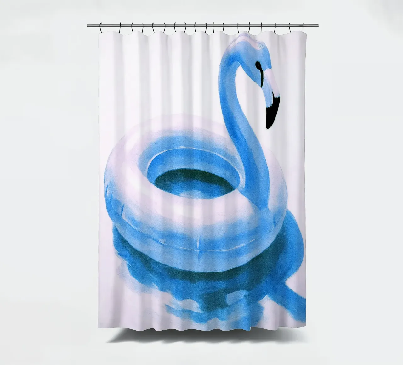 Flamingo Pool Float abstracte tekening ilustratie douchegordijn van danine