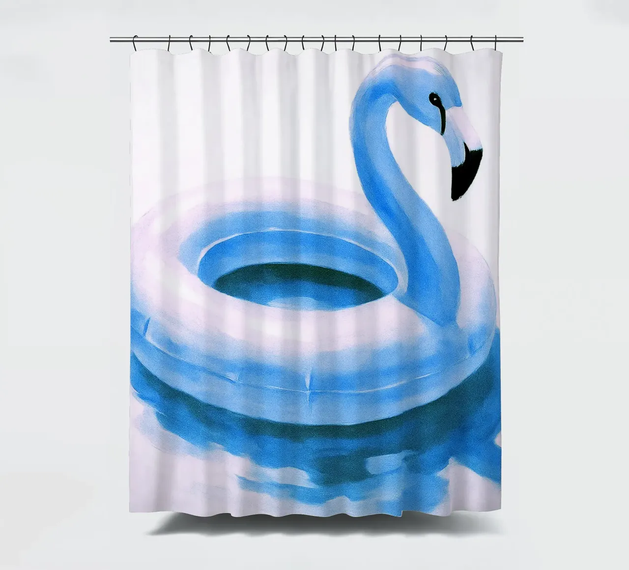 Flamingo Pool Float abstracte tekening ilustratie douchegordijn van danine