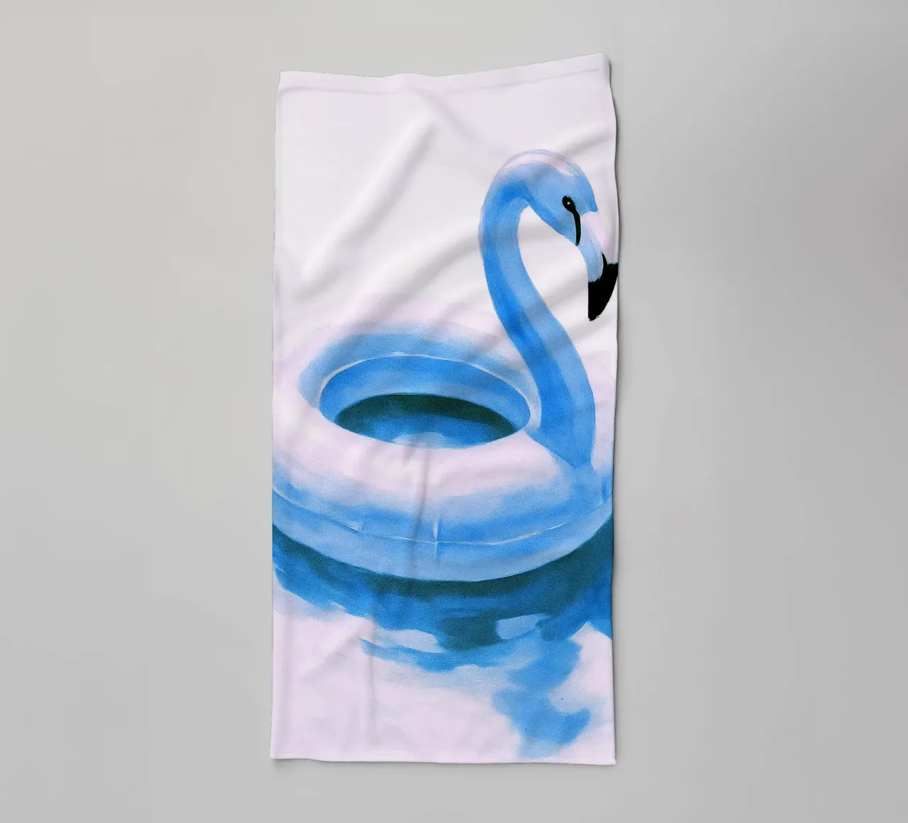 Flamingo Pool Float abstract drawing ilustration towel by danine
