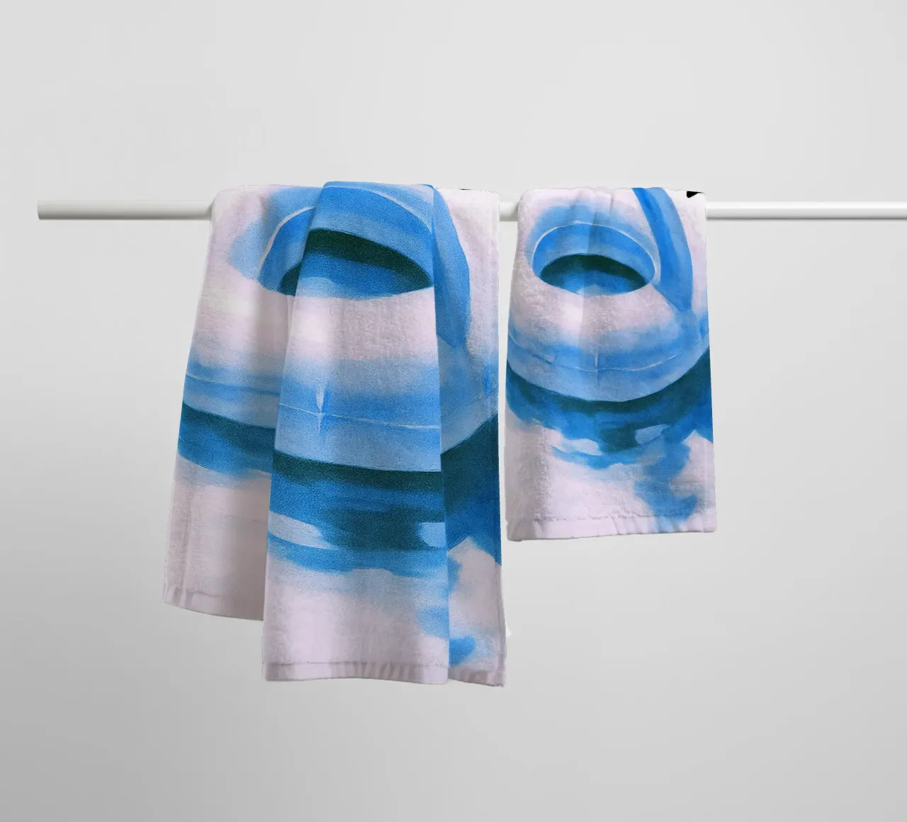 Flamingo Pool Float abstract drawing ilustration towel by danine