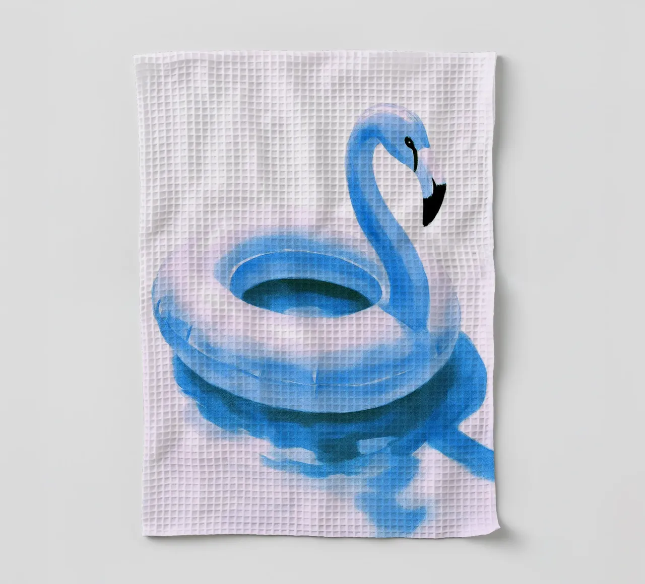 Flamingo Pool Float abstracte tekening ilustratie theedoek van danine