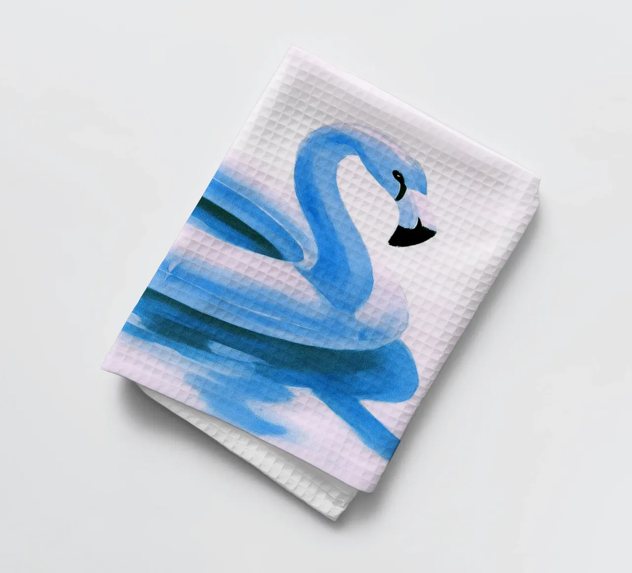 Flamingo Pool Float abstracte tekening ilustratie theedoek van danine