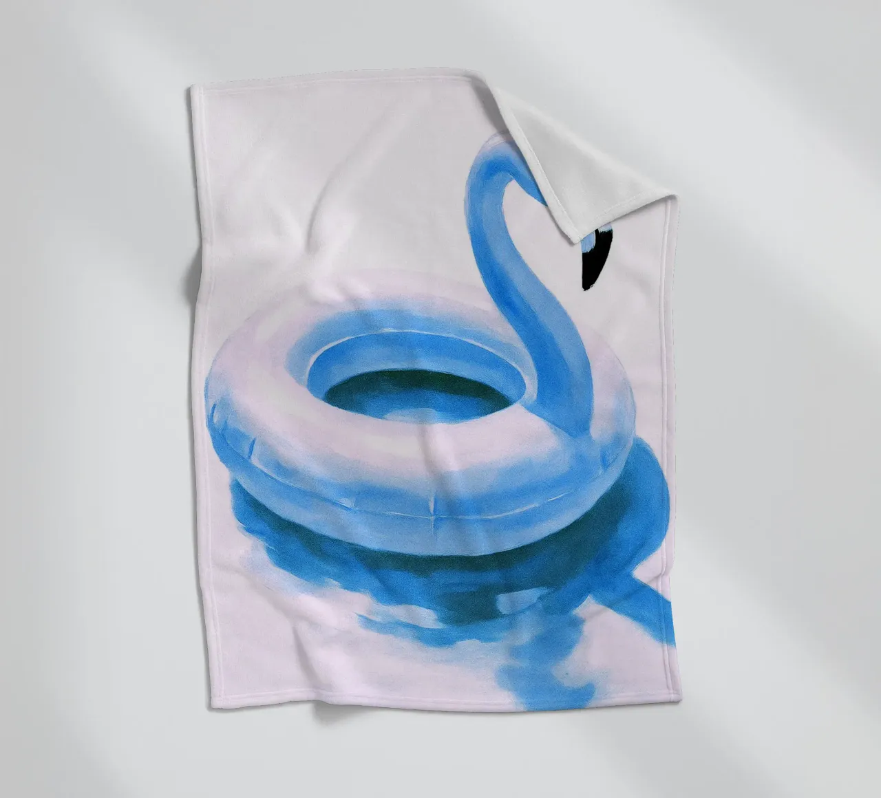 Flamingo Pool Float abstracte tekening ilustratie fleecedeken van danine