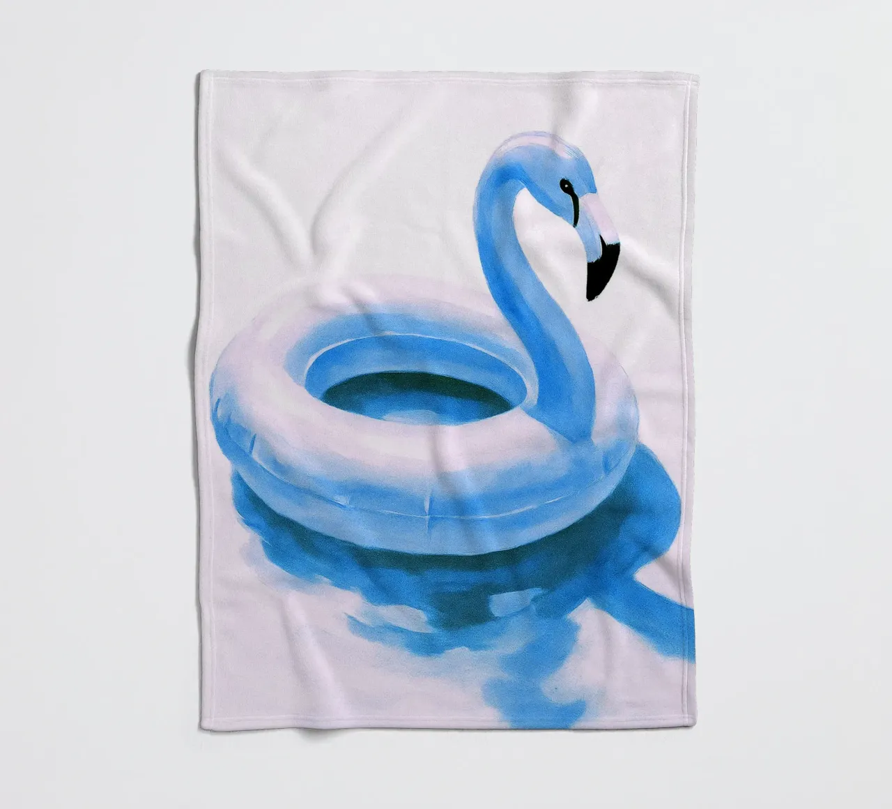 Flamingo Pool Float abstracte tekening ilustratie fleecedeken van danine