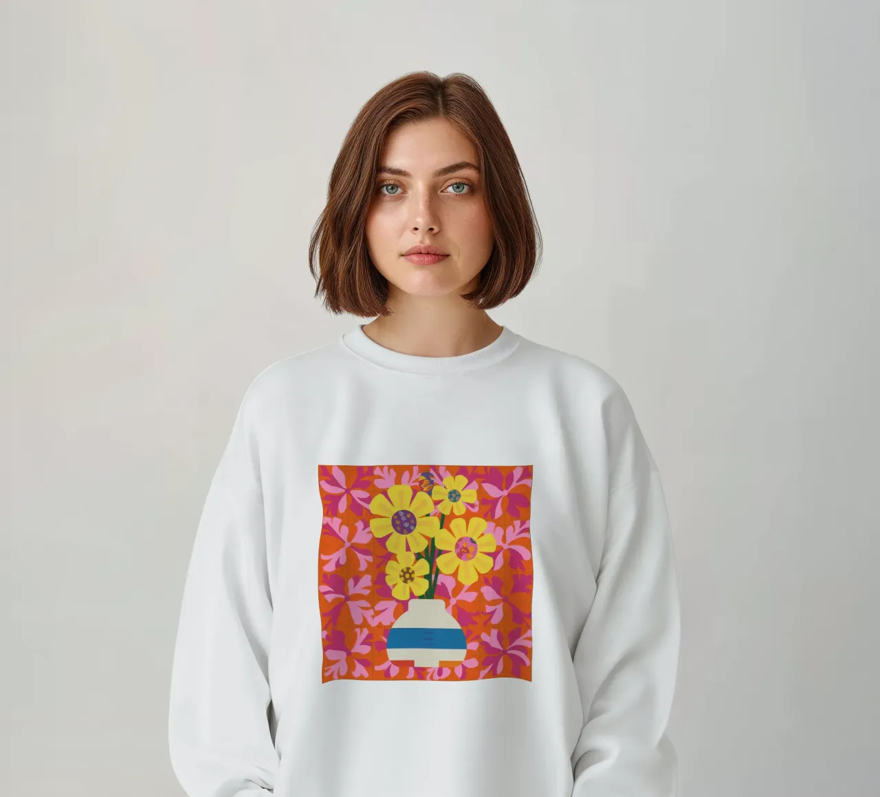 Patchwork floreale cromatico felpa da Terra Tone