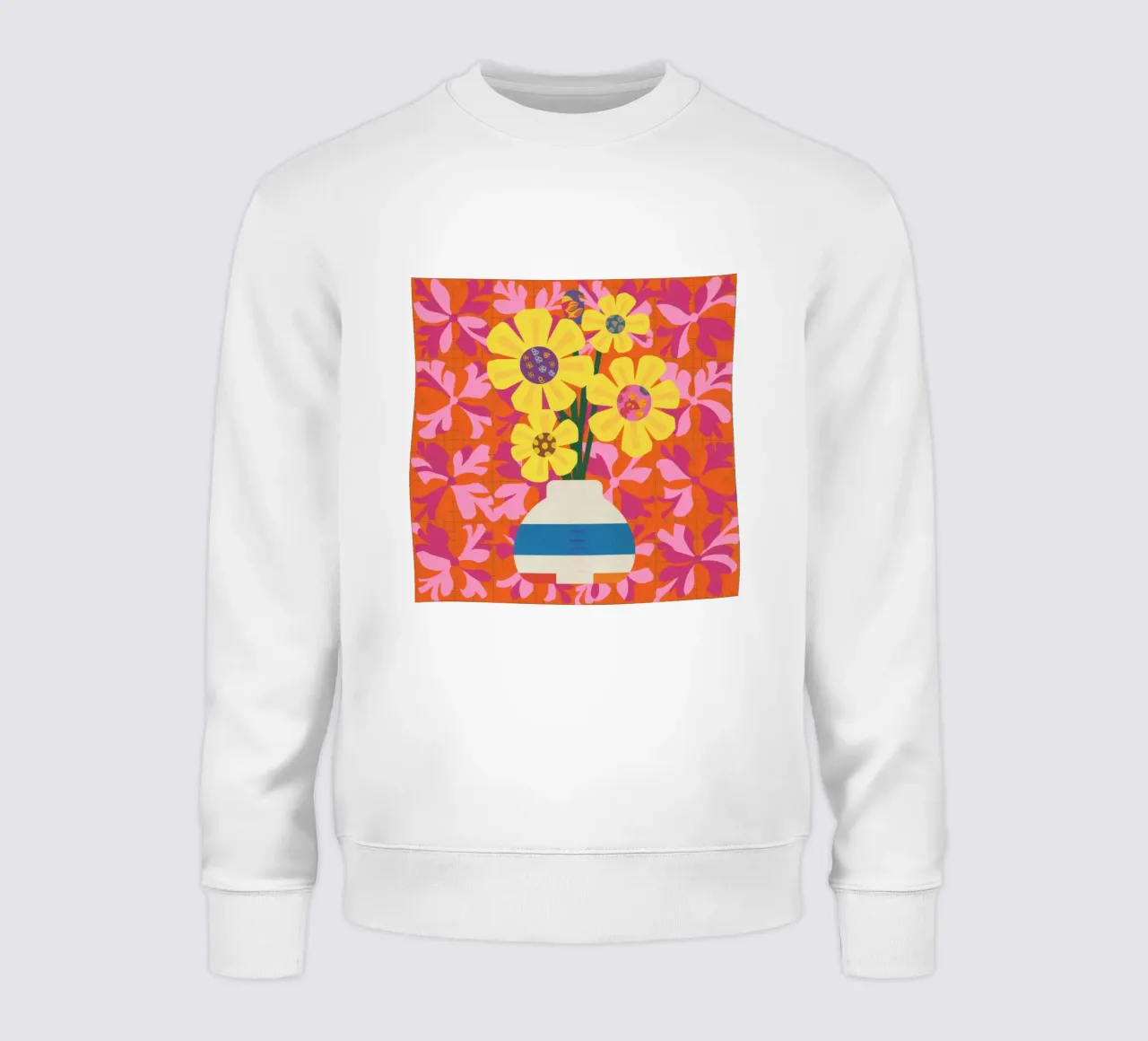 Patchwork floreale cromatico felpa da Terra Tone