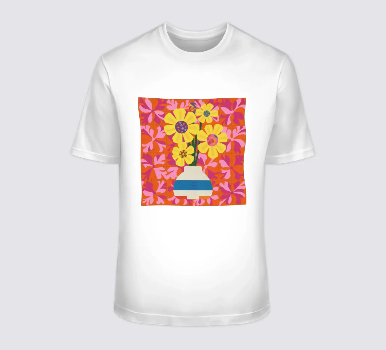 Chromatisches Floral-Patchwork T-Shirt von Terra Tone