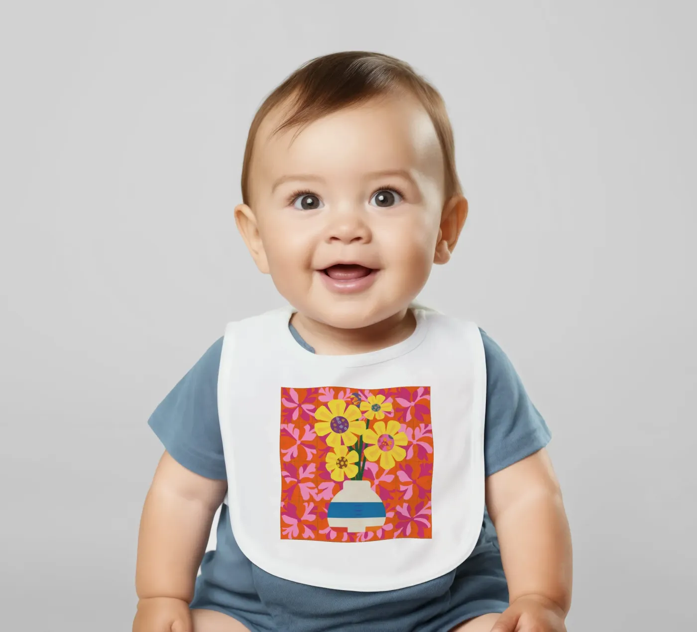 Chromatic Floral Patchwork bavoir de Terra Tone