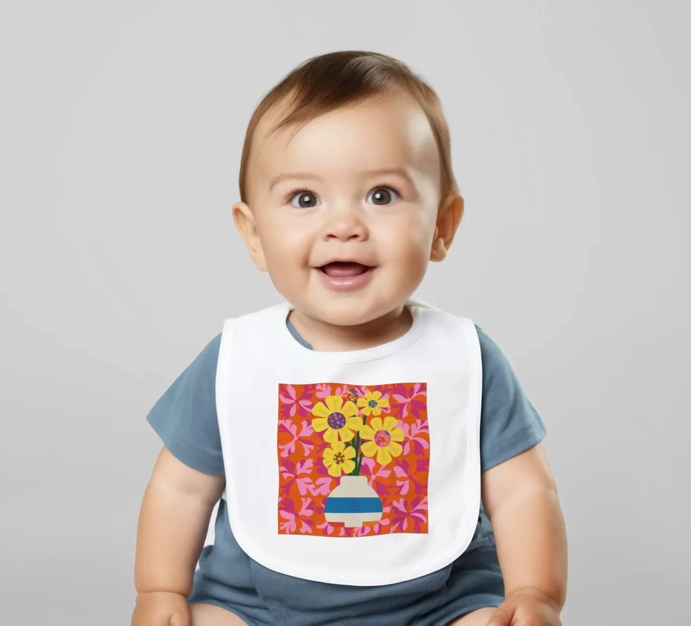 Chromatic Floral Patchwork bavoir de Terra Tone