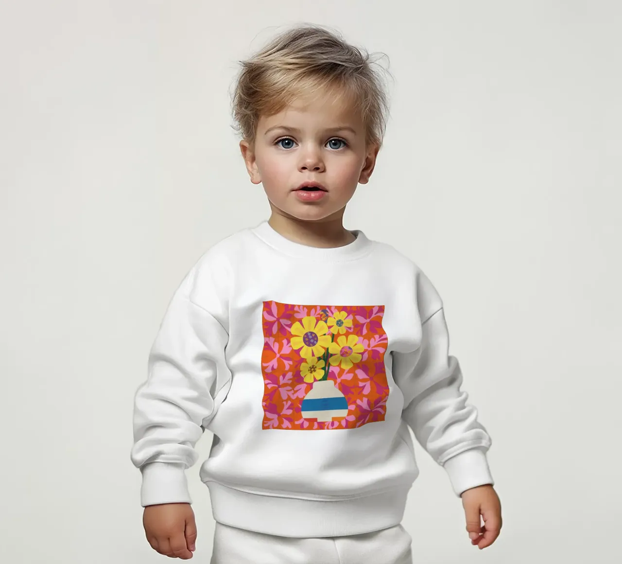Chromatic Floral Patchwork baby sweatshirt by Terra Tone