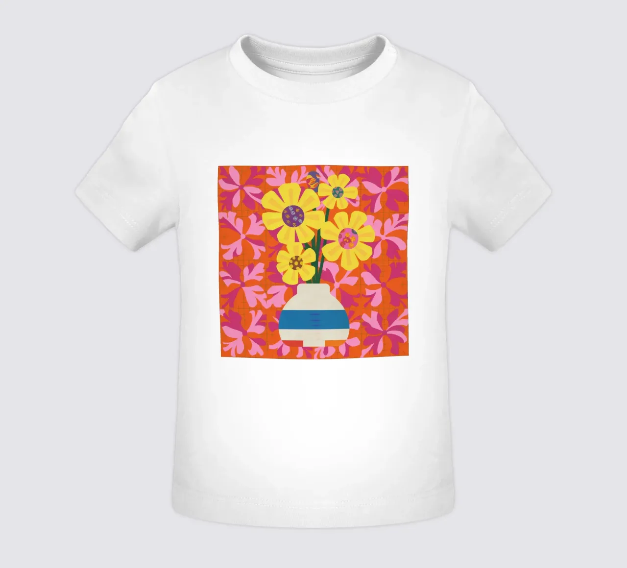 Chromatisch gebloemd patchwork baby t-shirt van Terra Tone