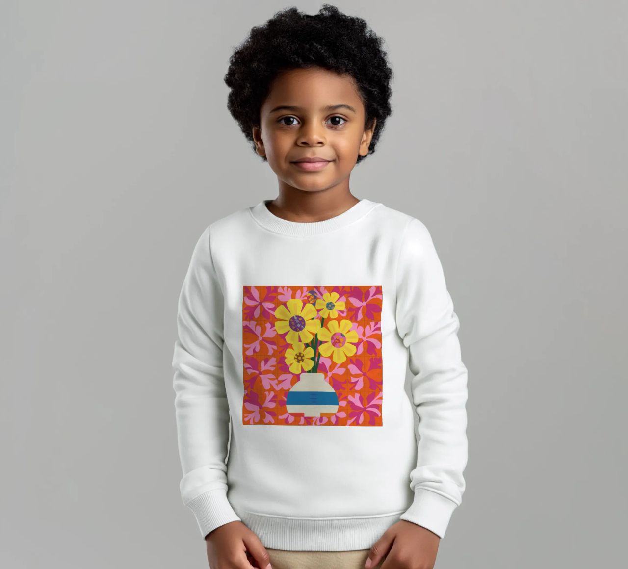 Patchwork floreale cromatico felpa bambino da Terra Tone
