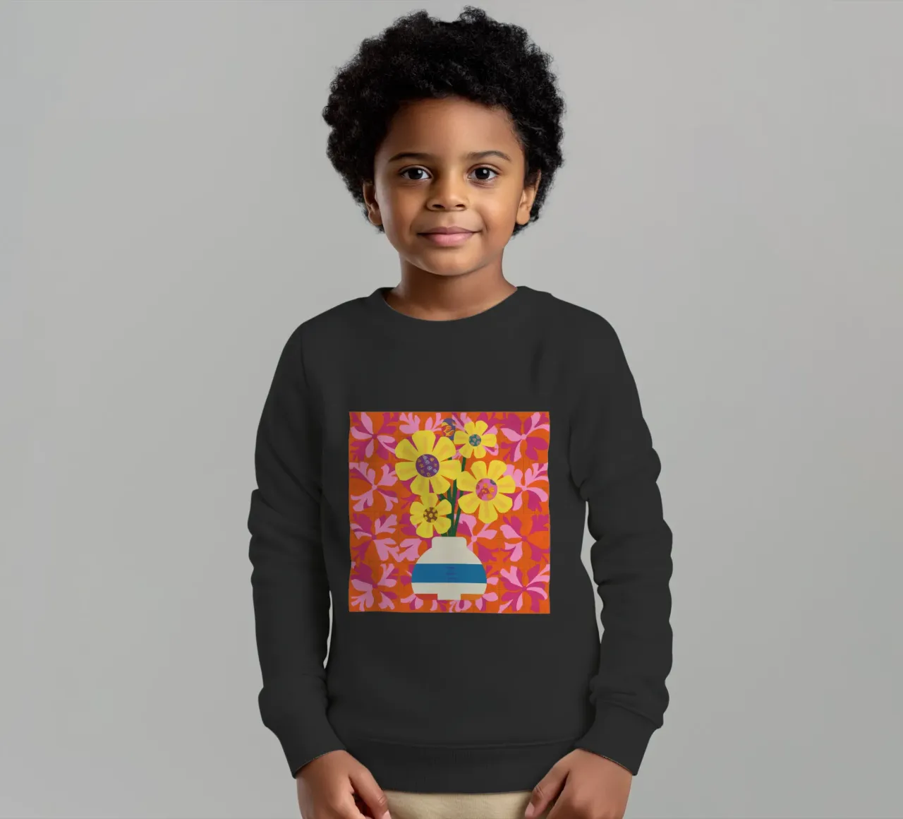 Patchwork floreale cromatico felpa bambino da Terra Tone