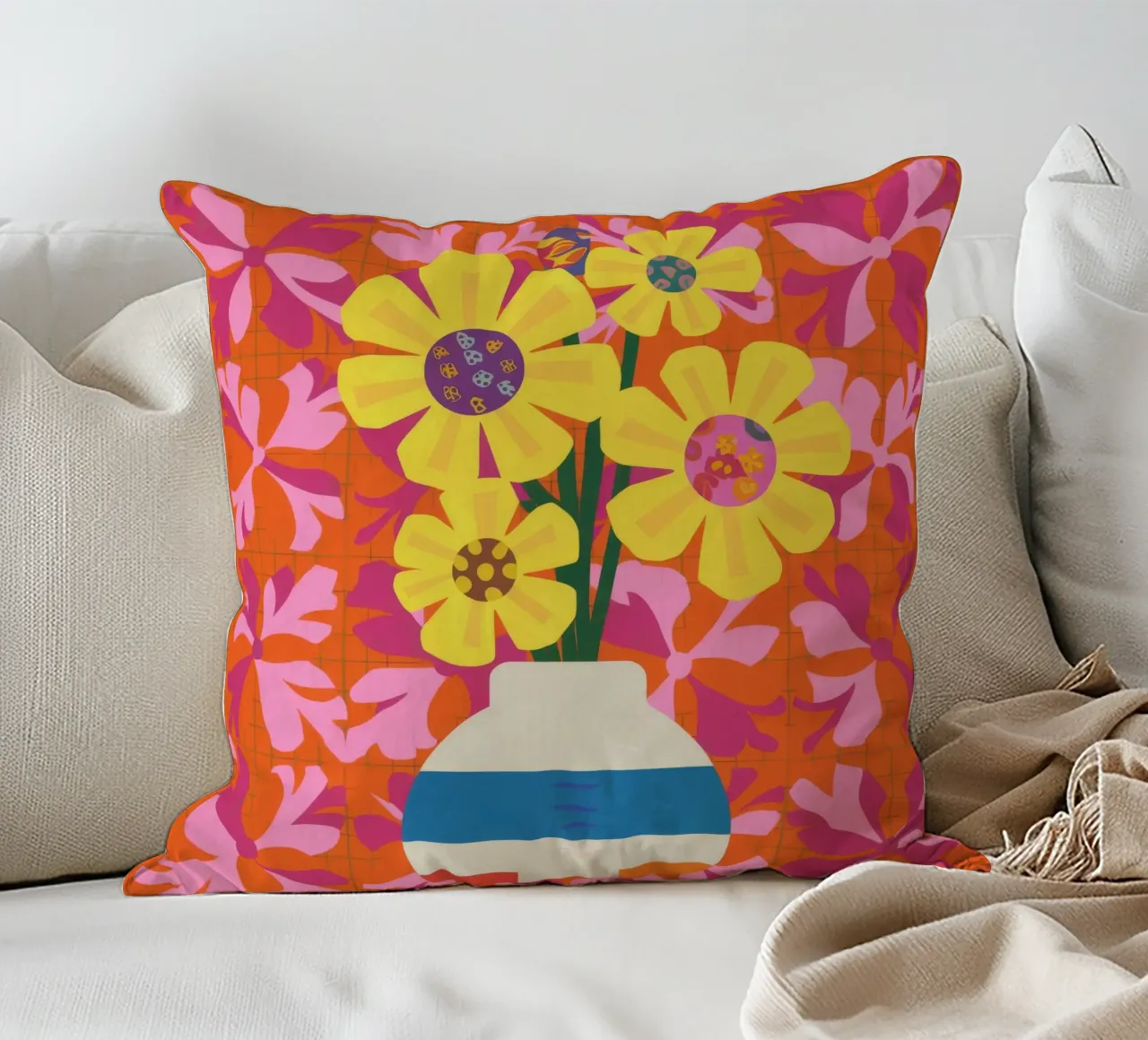 Patchwork floral chromatique coussin de Terra Tone