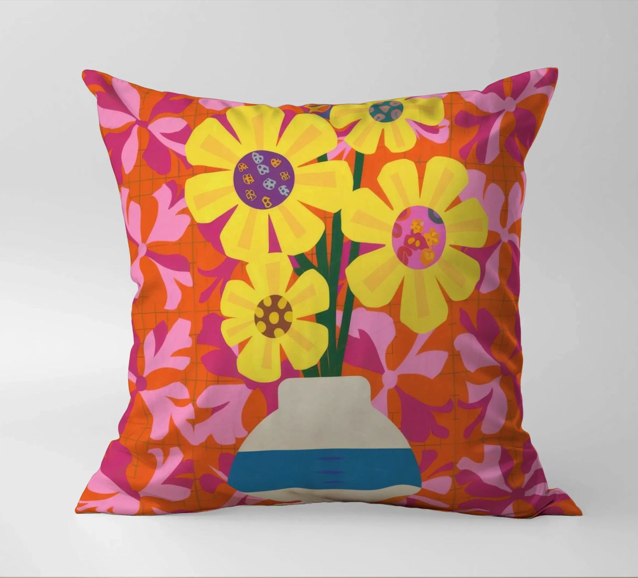 Patchwork floreale cromatico cuscino da Terra Tone