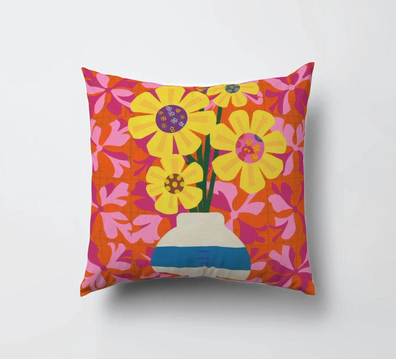 Patchwork floreale cromatico cuscino da Terra Tone