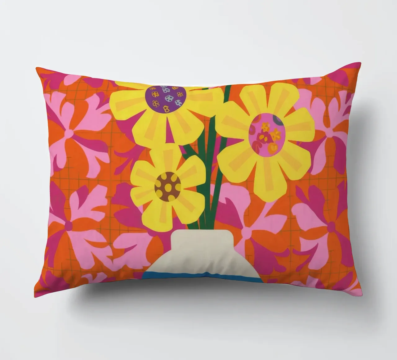 Chromatisches Floral-Patchwork Kissen von Terra Tone