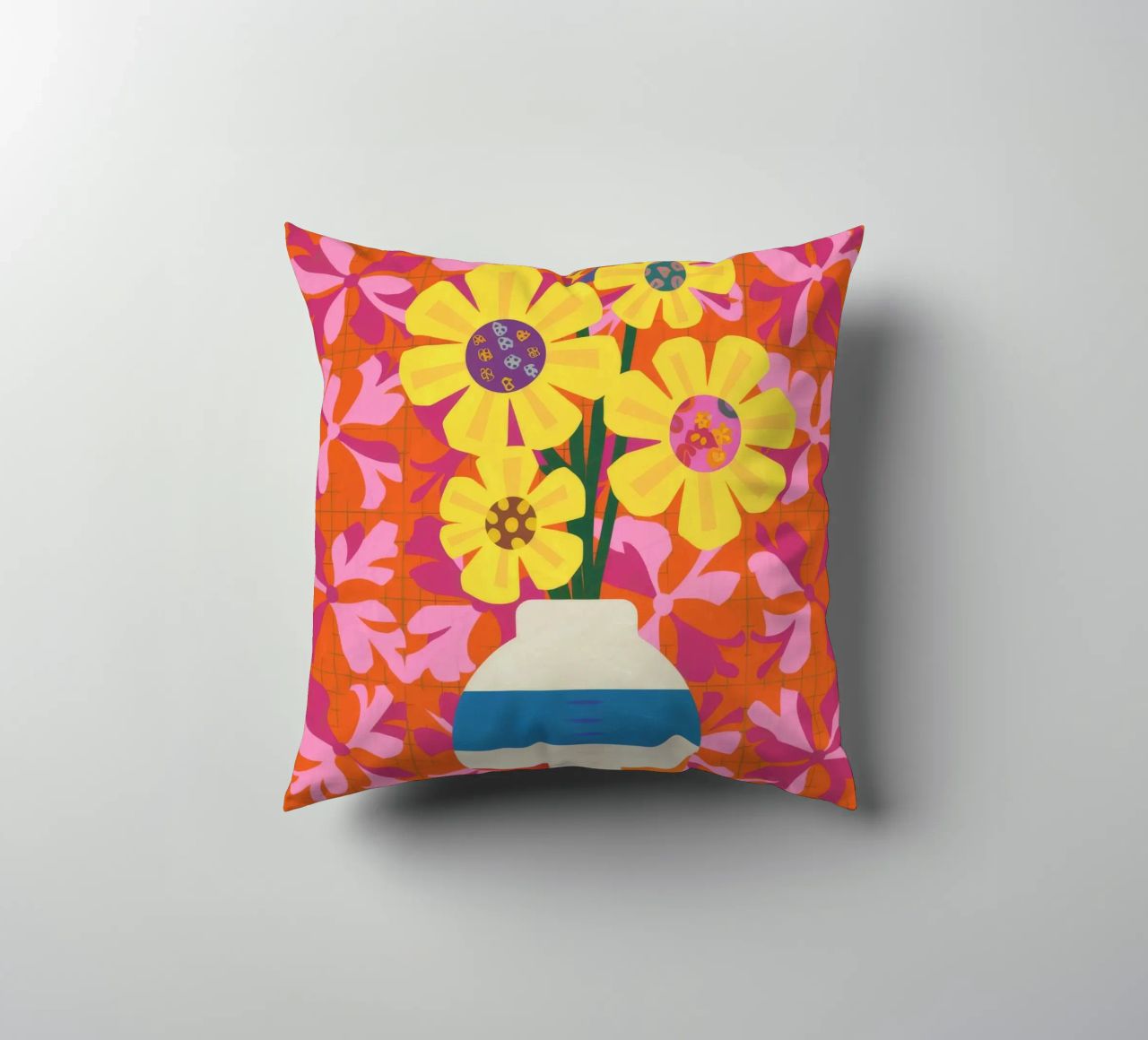 Patchwork floreale cromatico cuscino da Terra Tone