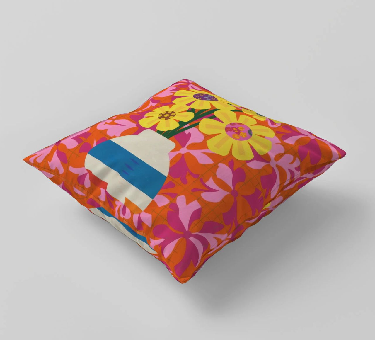 Patchwork floreale cromatico cuscino da Terra Tone
