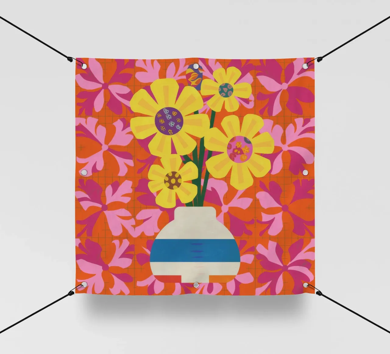 Chromatisches Floral-Patchwork PVC Plane von Terra Tone