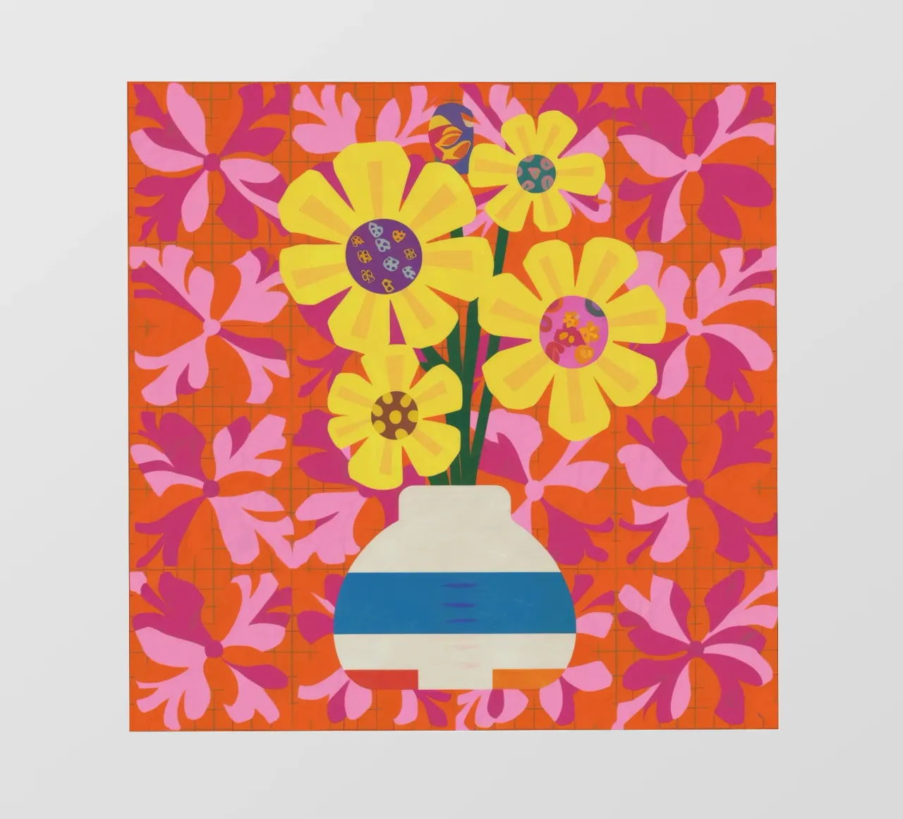 Patchwork floreale cromatico telo in pvc da Terra Tone