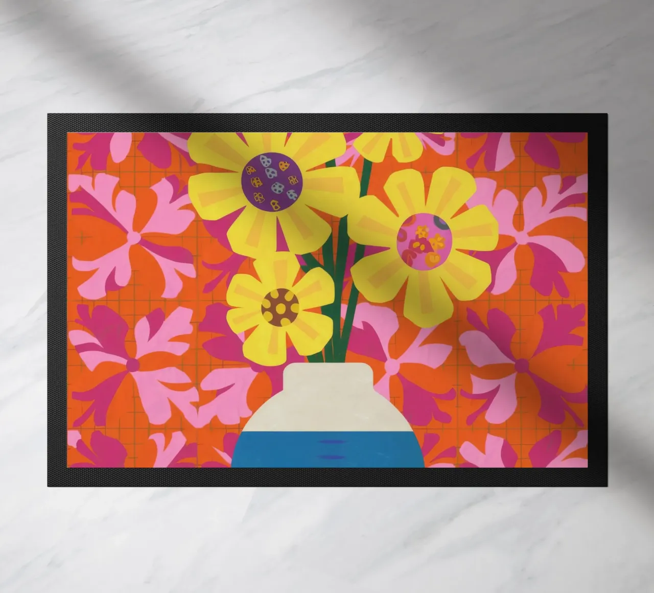 Patchwork floral chromatique paillasson de Terra Tone