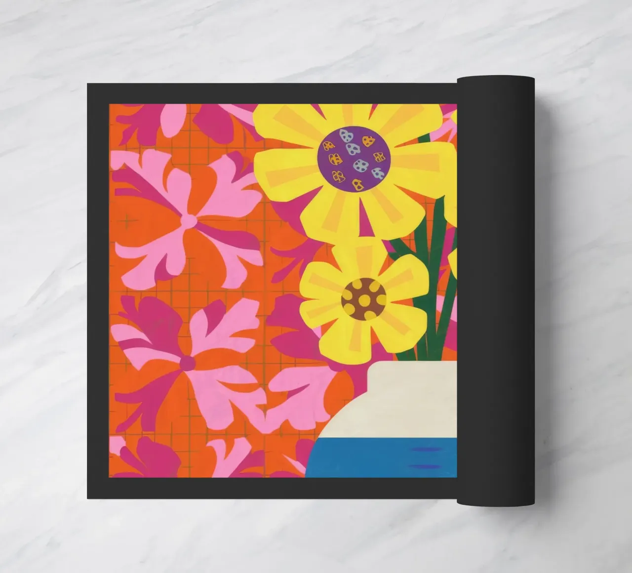 Patchwork floreale cromatico zerbino da Terra Tone