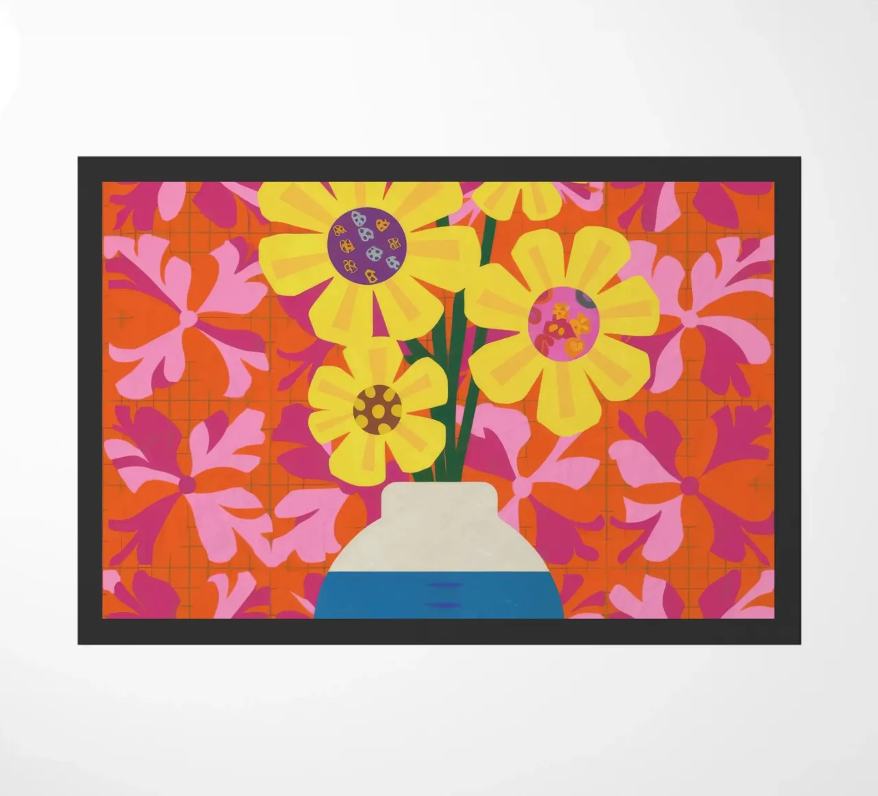 Patchwork floral chromatique paillasson de Terra Tone