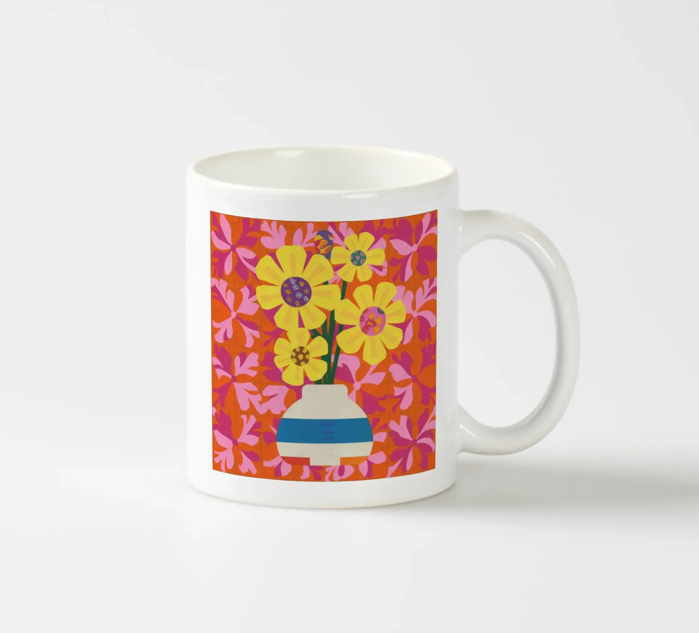 Chromatic Floral Patchwork ceramic mug by Terra Tone