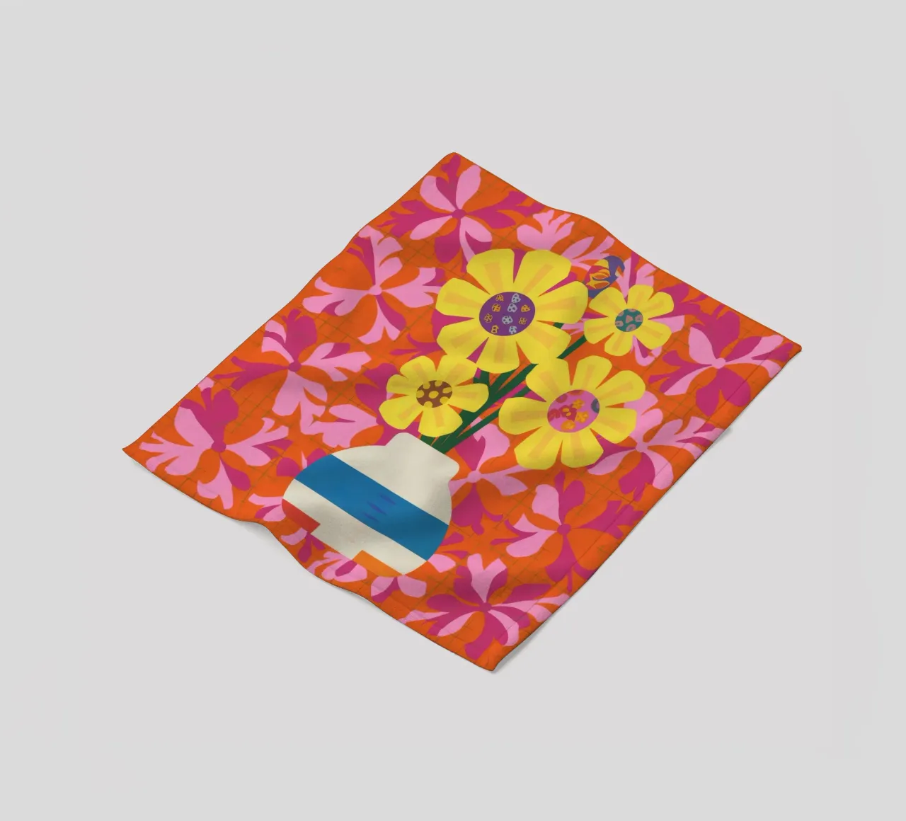 Patchwork floreale cromatico coperta in pile da Terra Tone