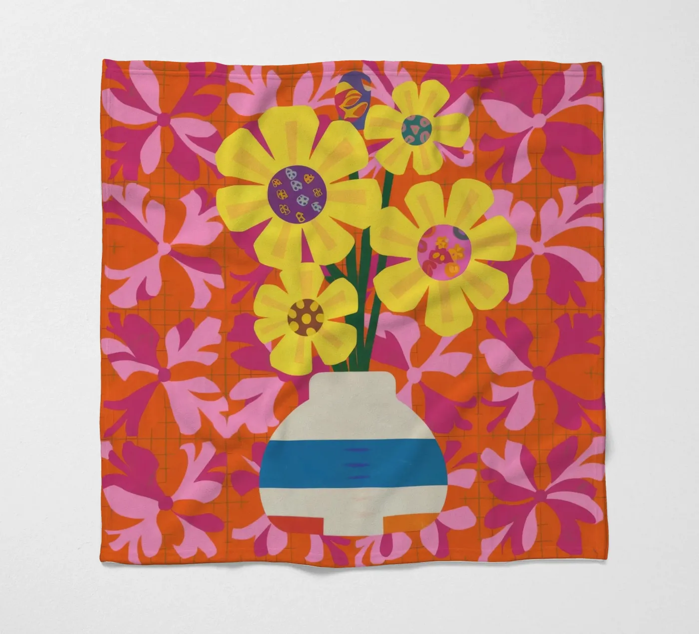 Chromatisches Floral-Patchwork Fleecedecke von Terra Tone