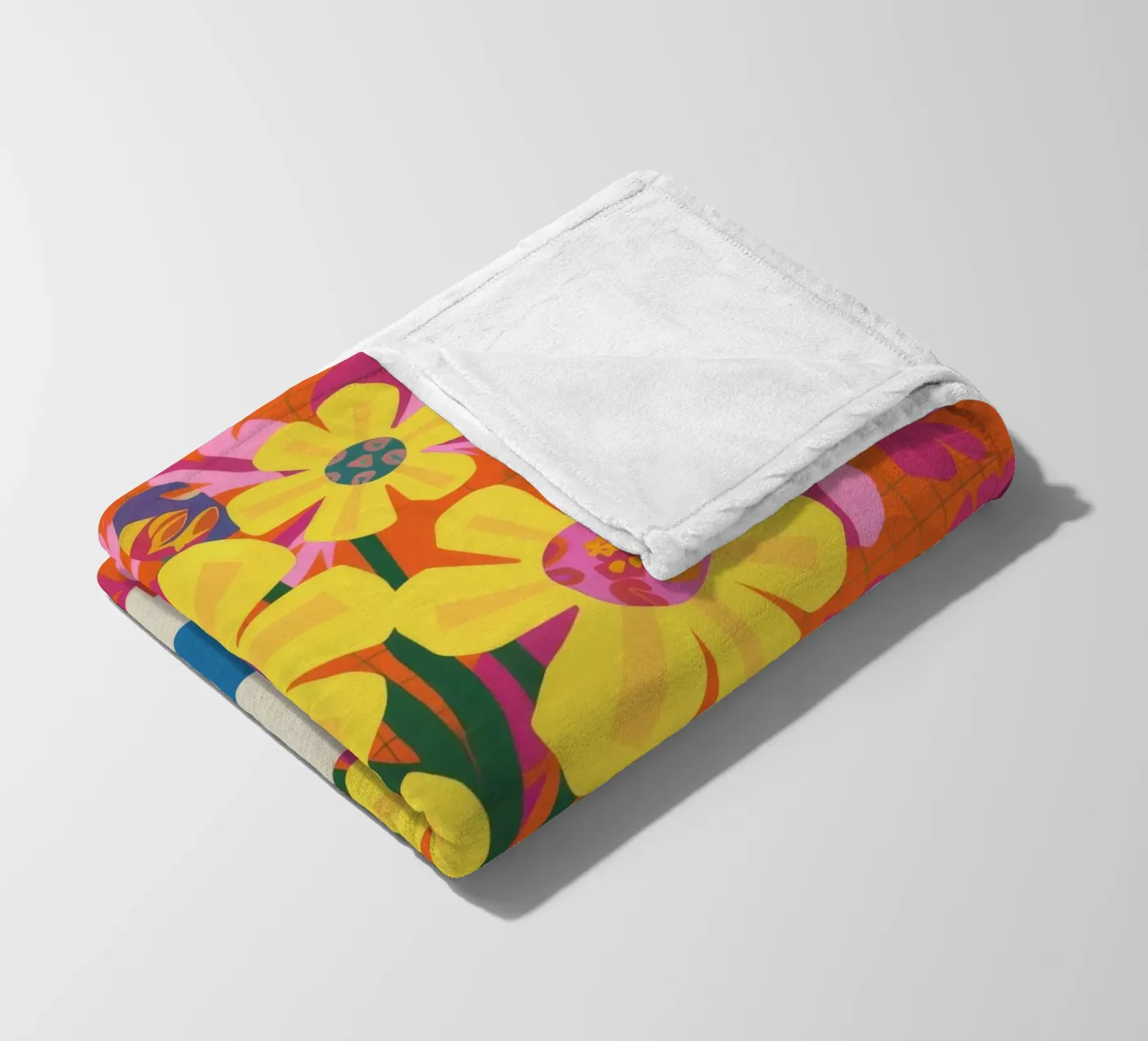 Chromatisches Floral-Patchwork Fleecedecke von Terra Tone