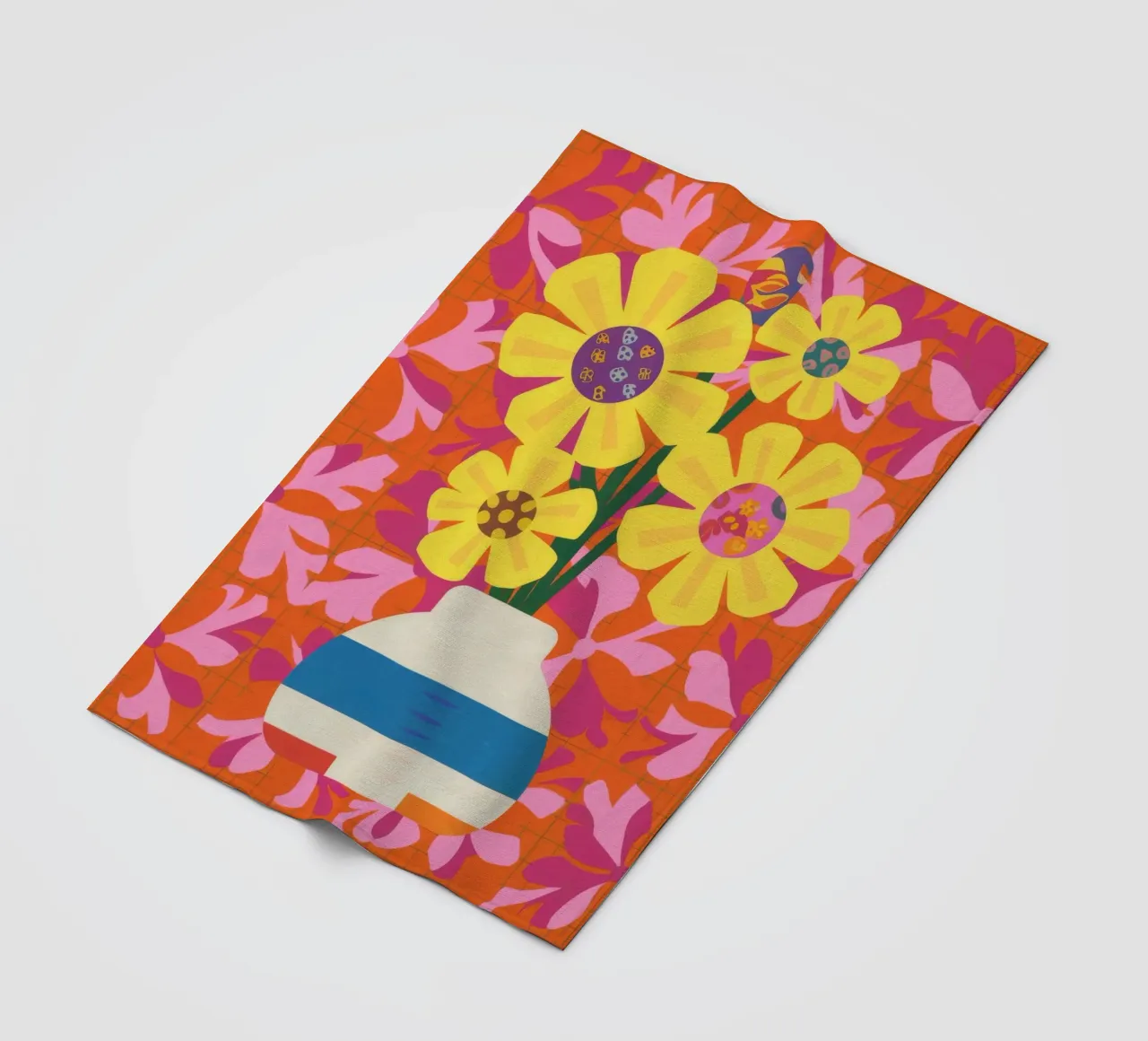 Chromatisches Floral-Patchwork Fleecedecke von Terra Tone