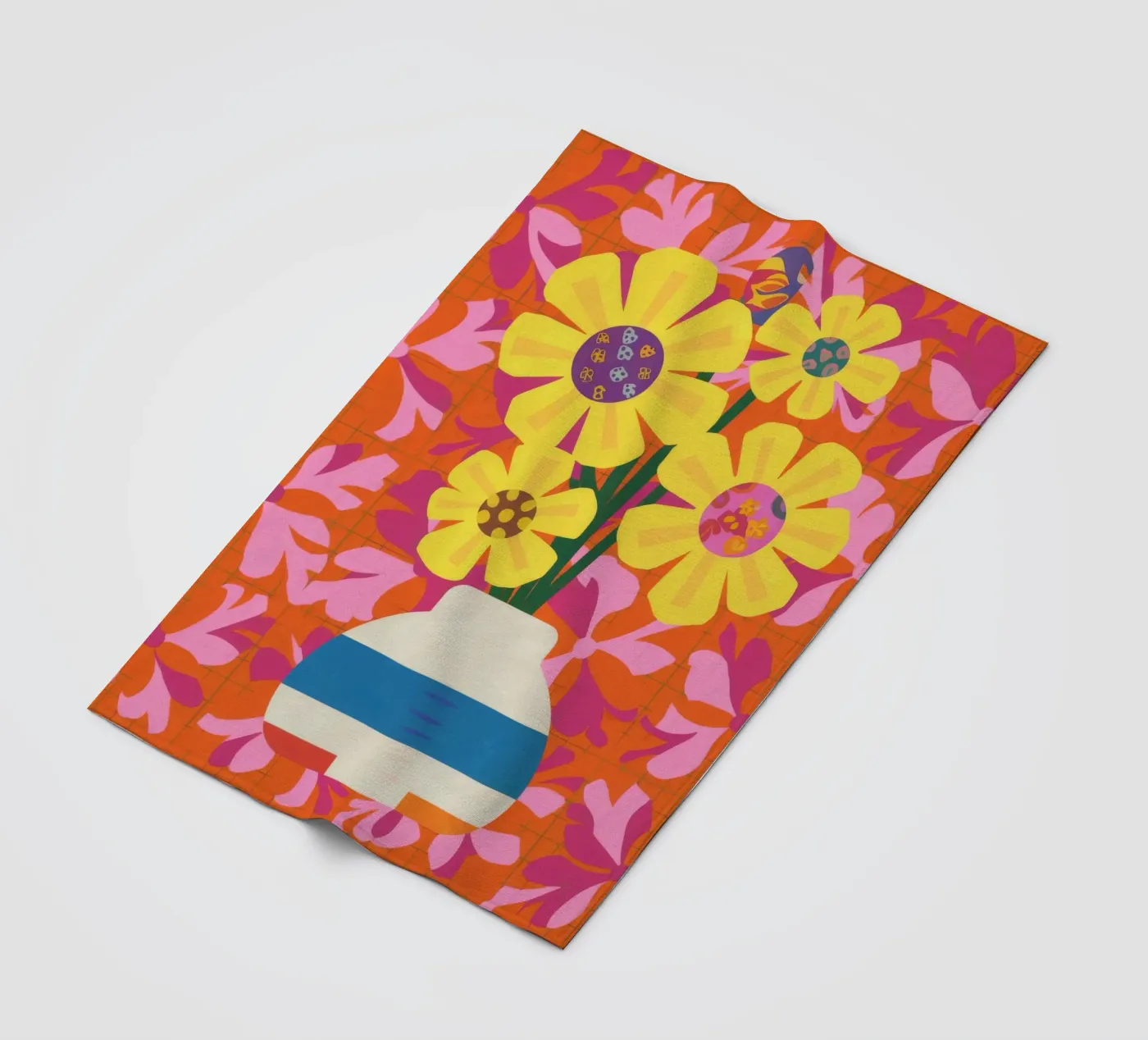 Patchwork floreale cromatico coperta in pile da Terra Tone