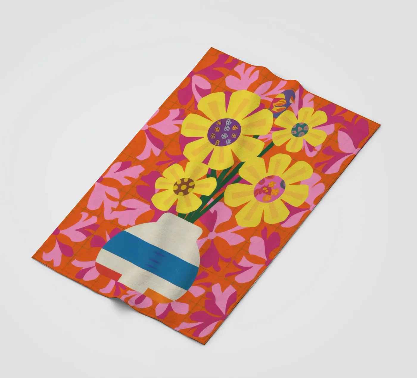 Chromatisches Floral-Patchwork Fleecedecke von Terra Tone