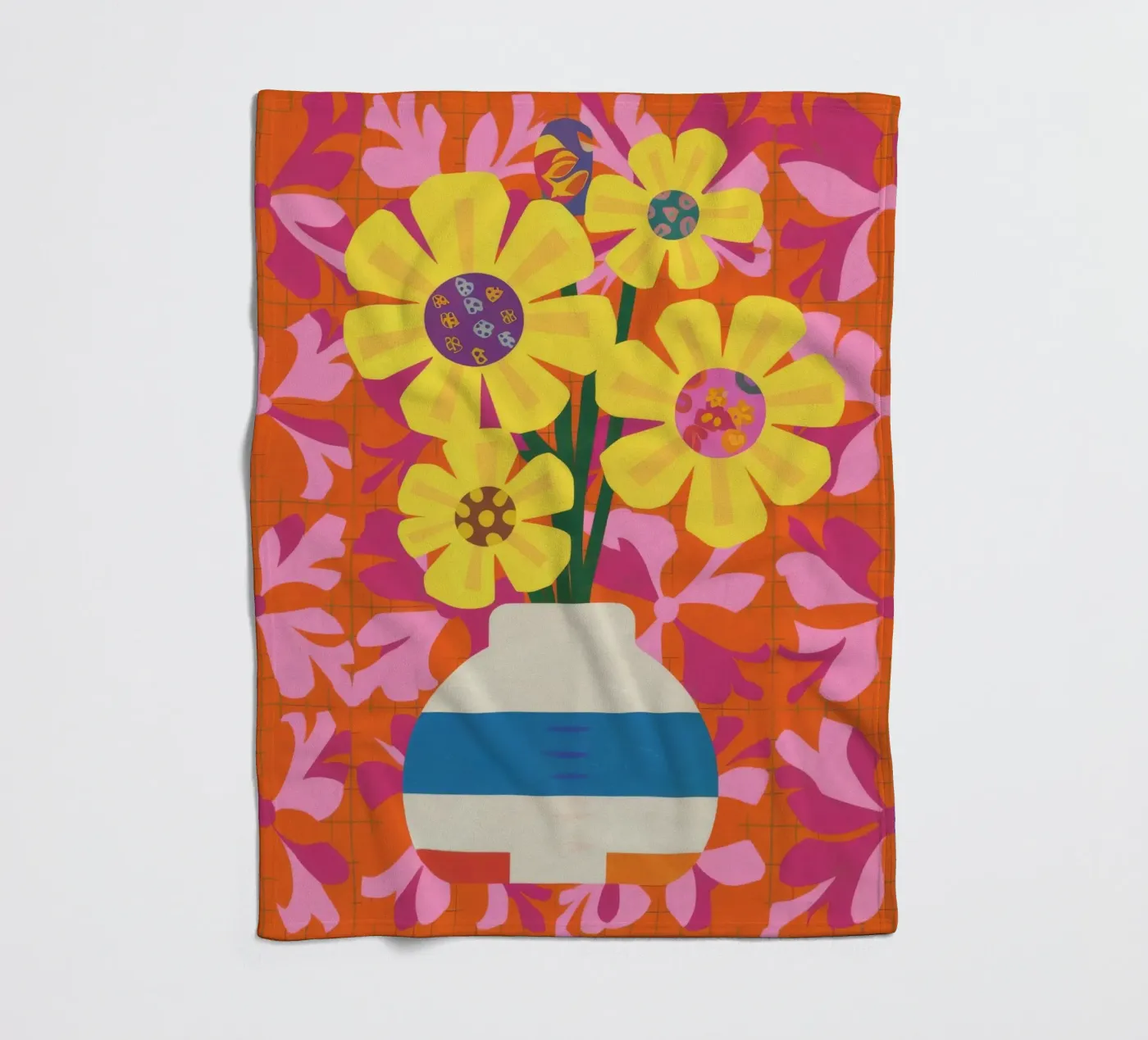 Chromatisches Floral-Patchwork Fleecedecke von Terra Tone