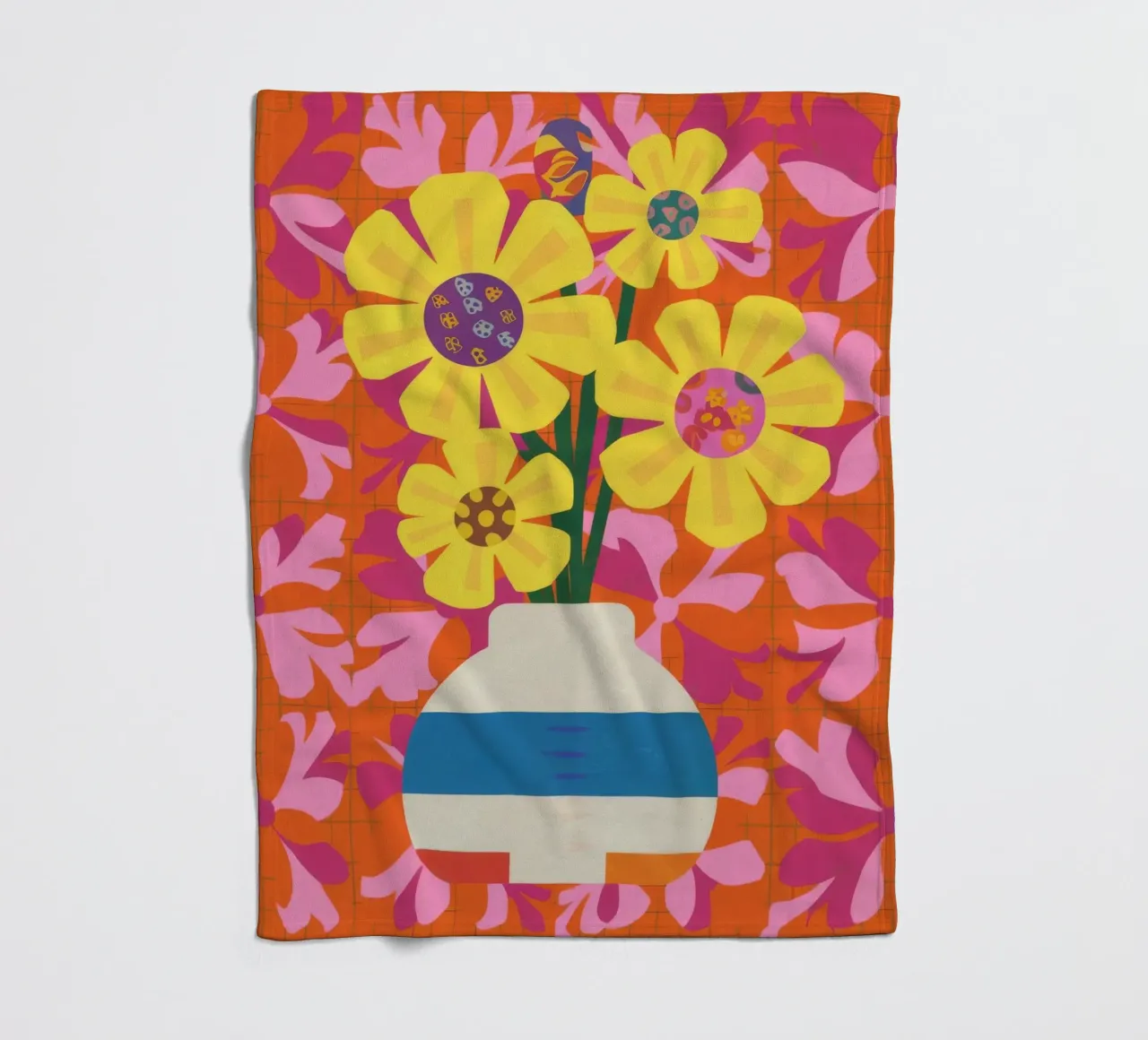 Patchwork floreale cromatico coperta in pile da Terra Tone