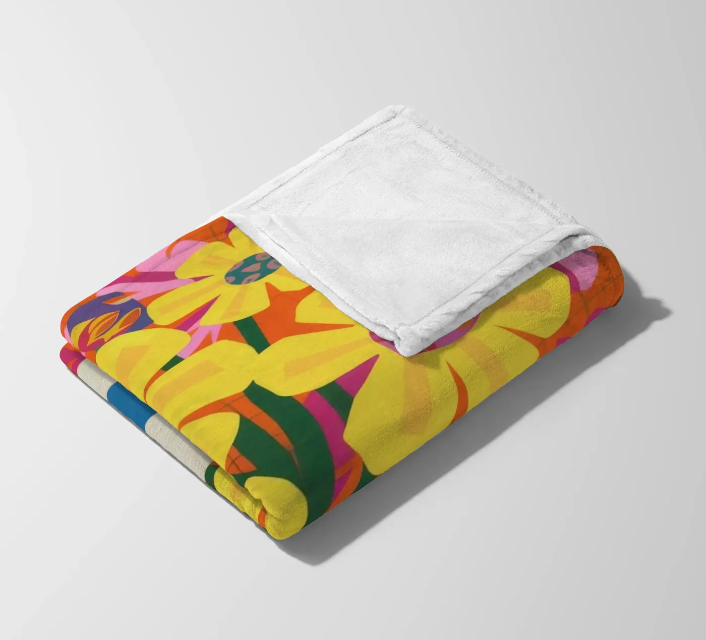 Chromatisches Floral-Patchwork Fleecedecke von Terra Tone