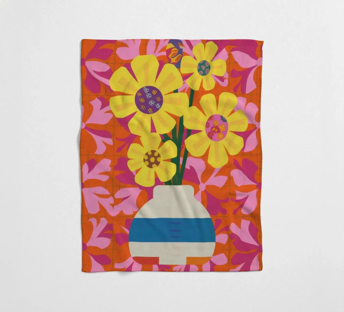 Chromatisches Floral-Patchwork Fleecedecke von Terra Tone