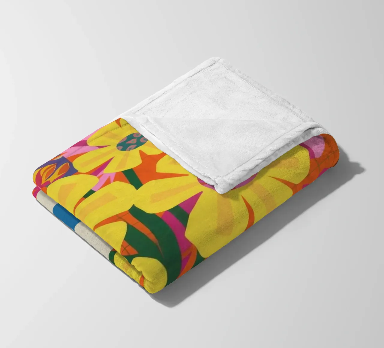 Patchwork floreale cromatico coperta in pile da Terra Tone