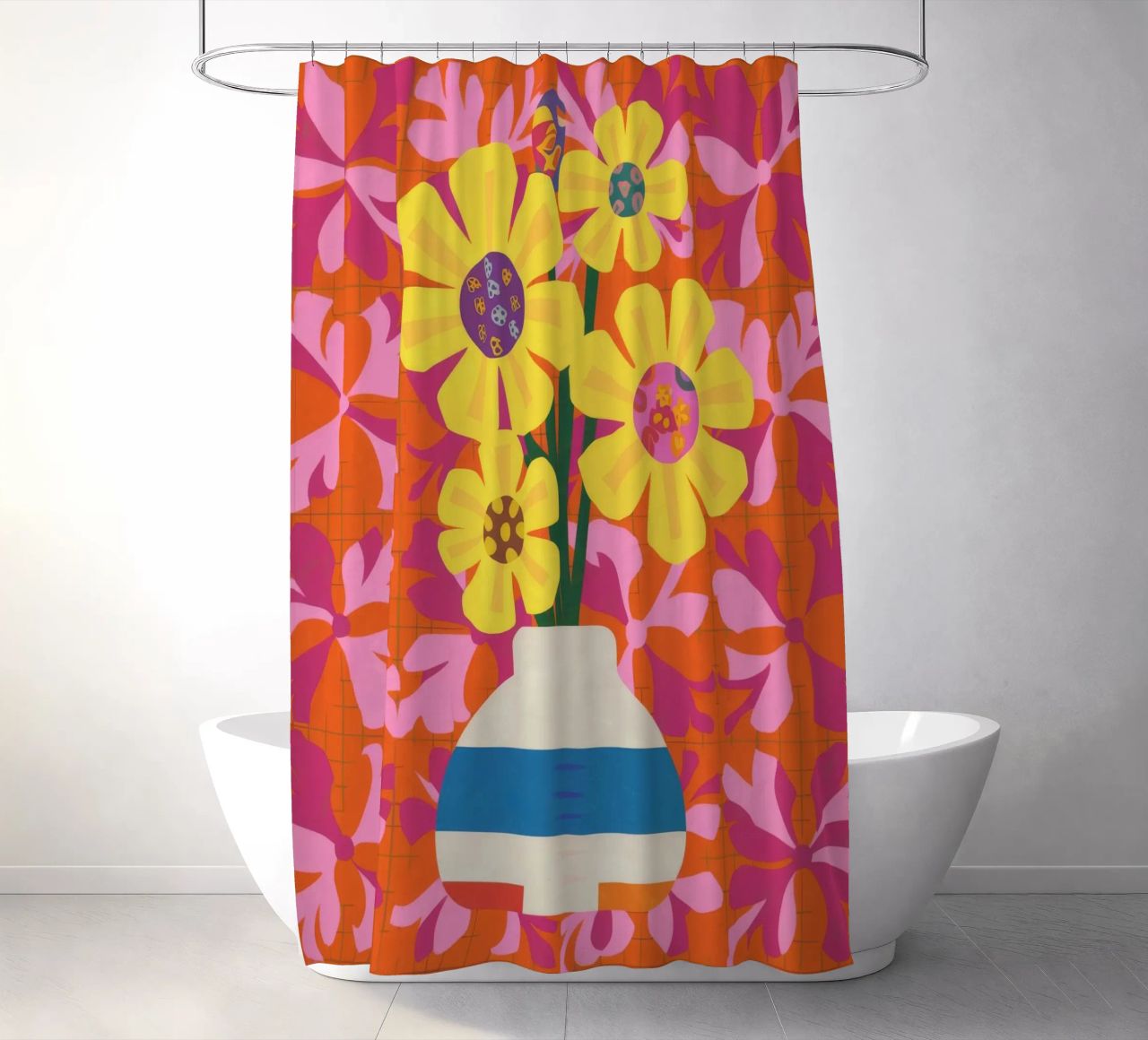 Patchwork floreale cromatico tenda da doccia da Terra Tone