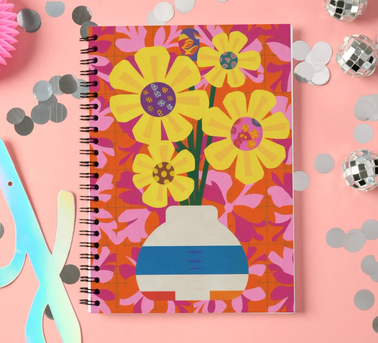 Patchwork floreale cromatico diario ad anelli da Terra Tone